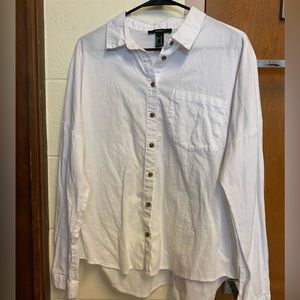 Women’s white casual button up.
